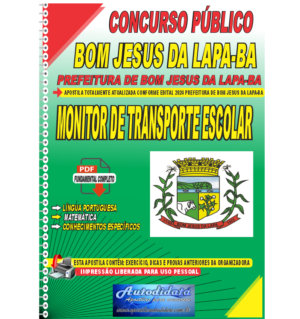Apostila Digital Concurso Prefeitura de Bom Jesus da Lapa - BA 2024 Monitor de Transporte Escolar